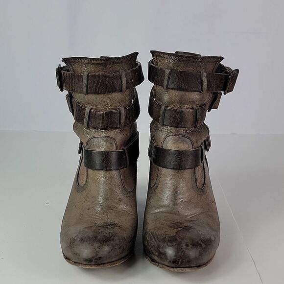 Freebird By Steven Teddy Triple Straps Women's Heeled Booties - Picture 8 of 14